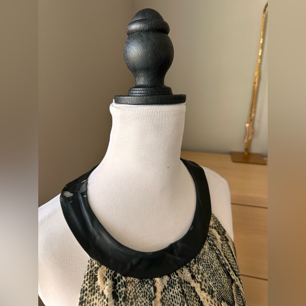 Vince Camuto Neutral Snake-Print Halter Maxi Dress-0023 - Picture 3 of 9
